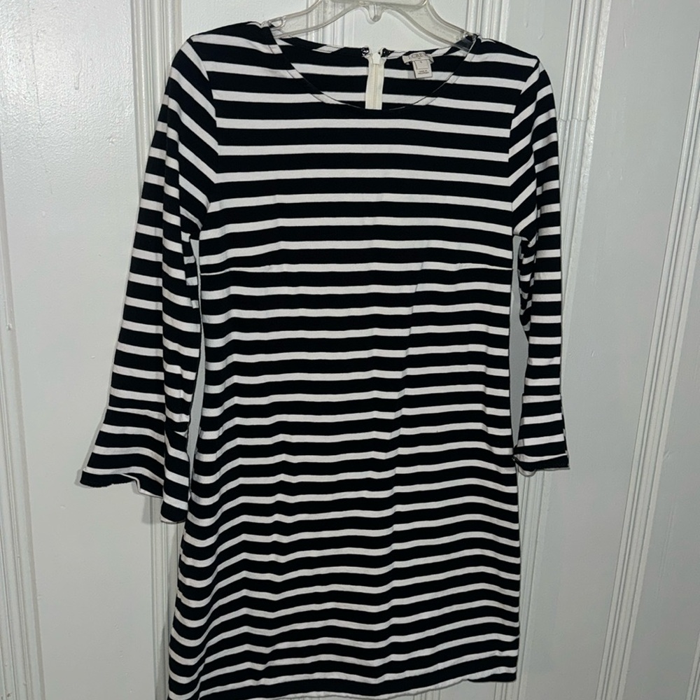 J. crew Black and White Striped Dress Size Small - Picture 1 of 6
